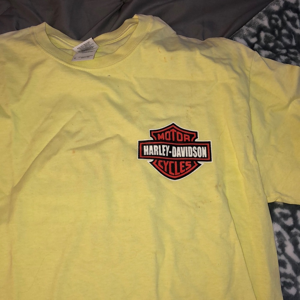 Super cute yellow Harley Davidson coco bay t shirt